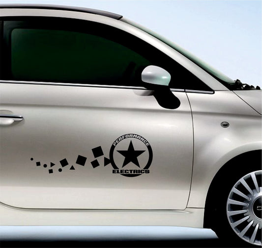 DualColorStampe Adesivi compatibili con Fiat 500 elettrica stella stickers decal carrozzeria decalcomania accessori auto COD.0288 a €24.99 solo da DualColorStampe