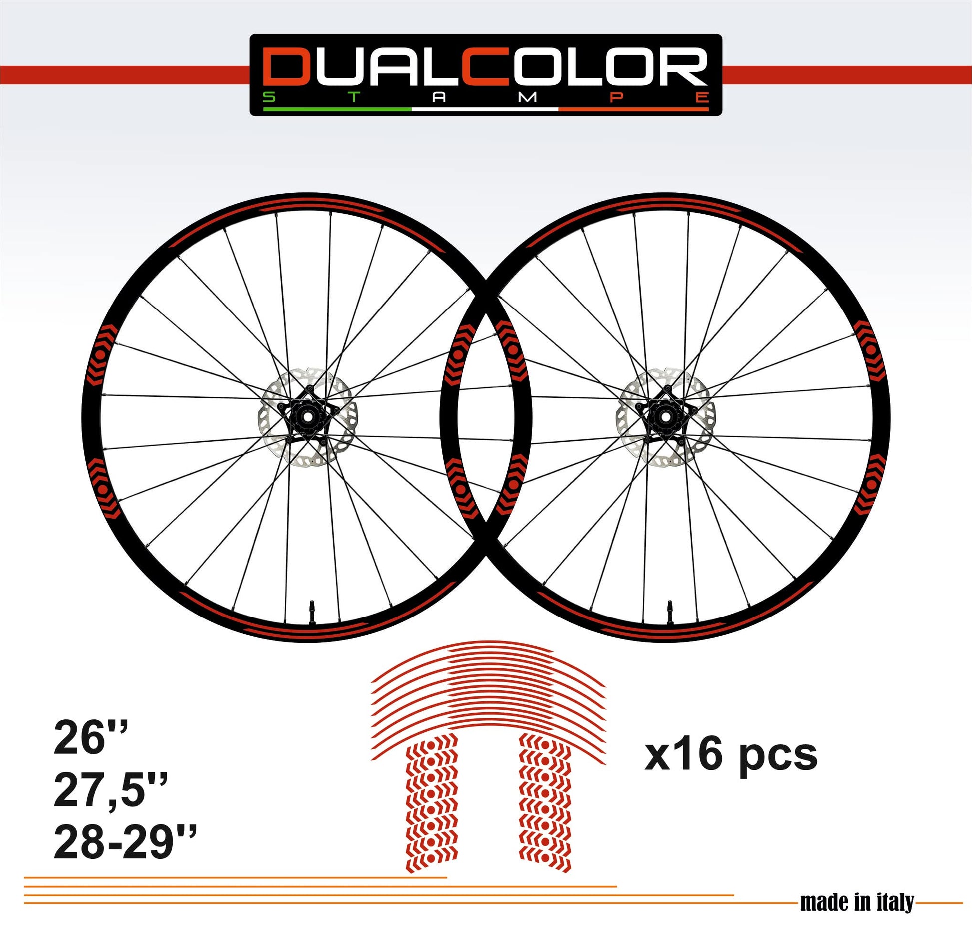 DualColorStampe Adesivi Cerchi Bici 26'' - 27,5'' - 28-29'' Pollici Ruota Bici MTB Bike Stickers Cerchi MTB frecce B0052 a €10.00 solo da DualColorStampe