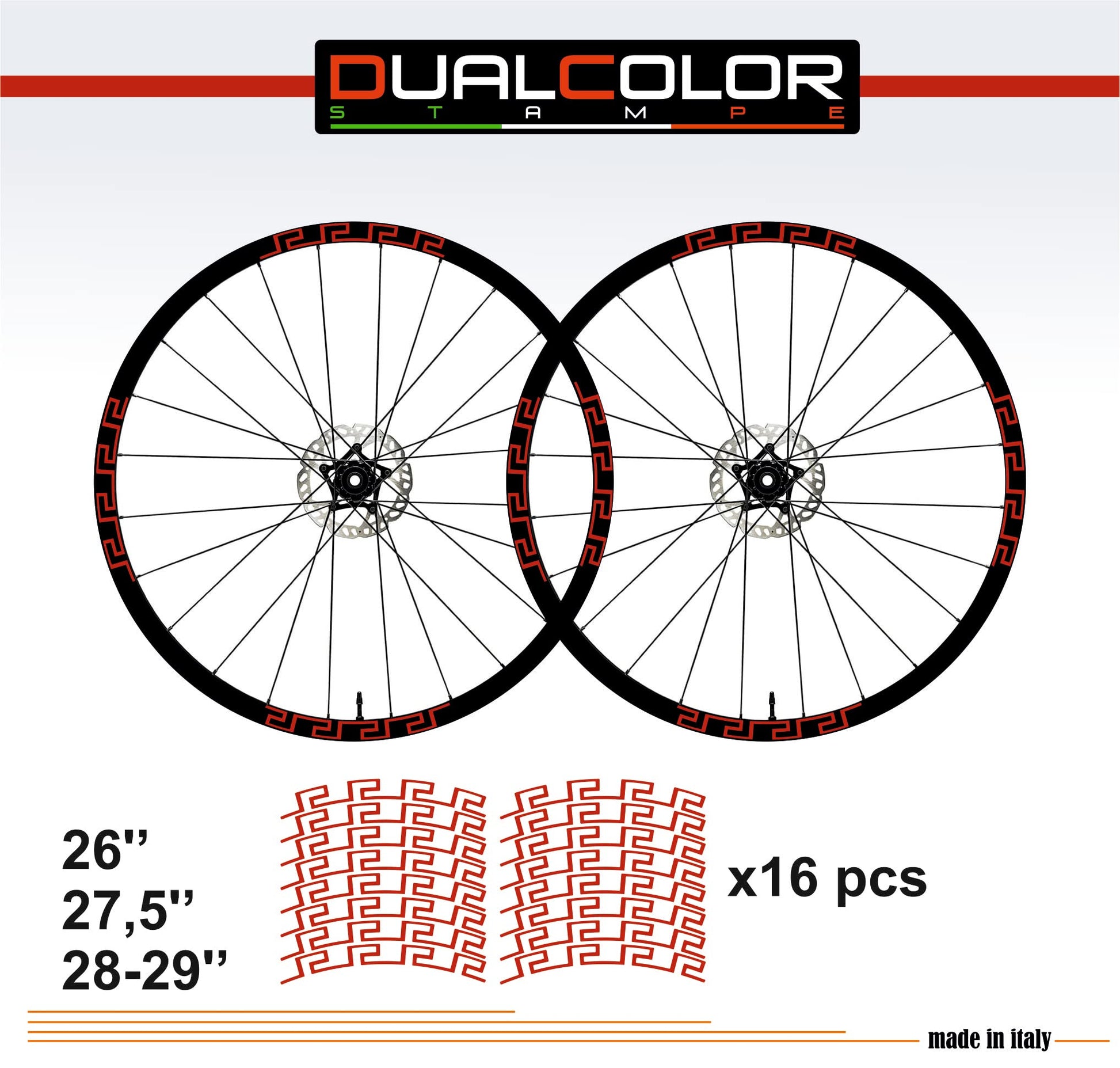 DualColorStampe Adesivi Cerchi Bici 26'' - 27,5'' - 28-29'' Pollici Ruota Bici MTB Bike Stickers Cerchi MTB accessori MTB greco unico B0046 a €10.00 solo da DualColorStampe