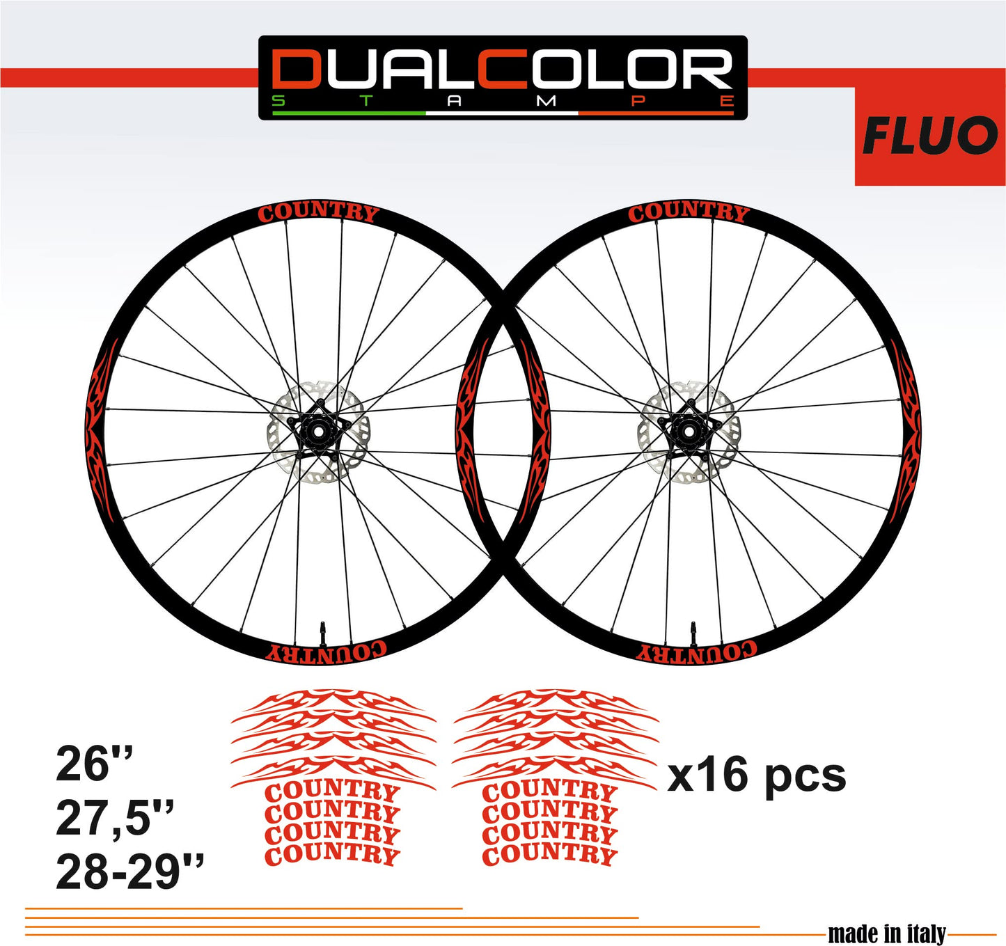 DualColorStampe Adesivi Cerchi Bici 26'' - 27,5'' - 28-29'' Pollici Ruota Bici MTB Bike Stickers Cerchi MTB B0056 a €10.00 solo da DualColorStampe