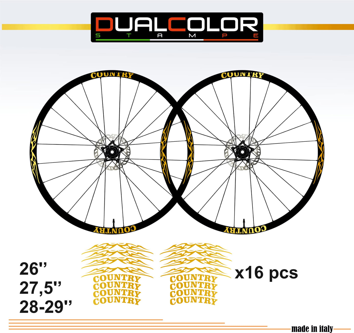 DualColorStampe Adesivi Cerchi Bici 26'' - 27,5'' - 28-29'' Pollici Ruota Bici MTB Bike Stickers Cerchi MTB B0056 a €10.00 solo da DualColorStampe