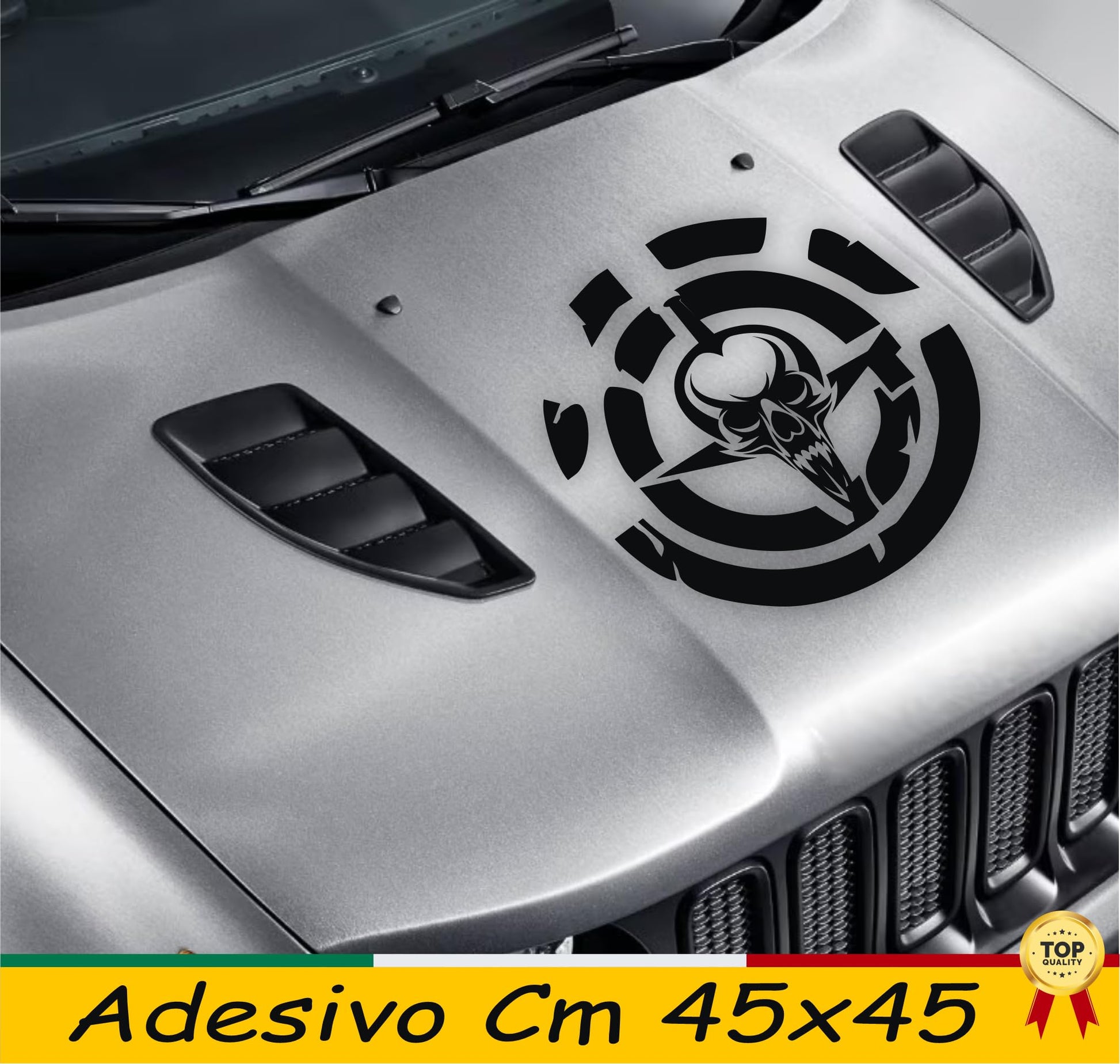 DualColorStampe Adesivo compatibile con Jeep Renegade Cofano - Fuoristrada 4X4 Fiancate Portiera anteriore Offroad Adesivi Stickers AUTO Decal Teschio spada 0344 a €35.99 solo da DualColorStampe