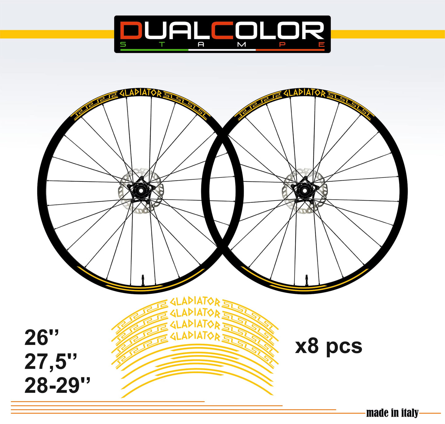 DualColorStampe Adesivi Cerchi Bici 26'' - 27,5'' - 28-29'' Pollici Ruota Bici MTB Bike Stickers Cerchi MTB B0054 a €10.00 solo da DualColorStampe