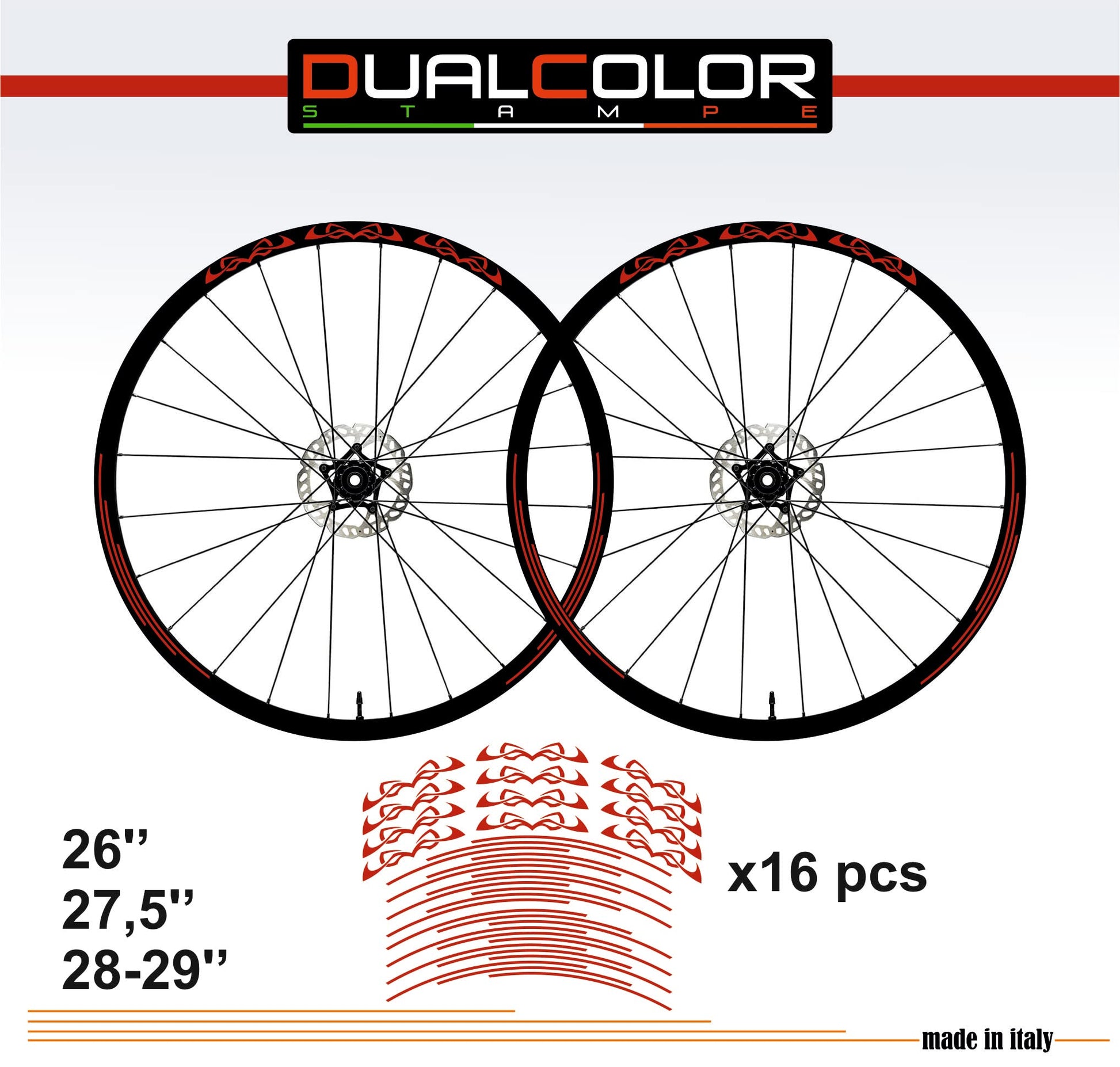 DualColorStampe Adesivi Cerchi Bici 26'' - 27,5'' - 28-29'' Pollici Ruota Bici MTB Bike Stickers Cerchi MTB cuore B0050 a €10.00 solo da DualColorStampe