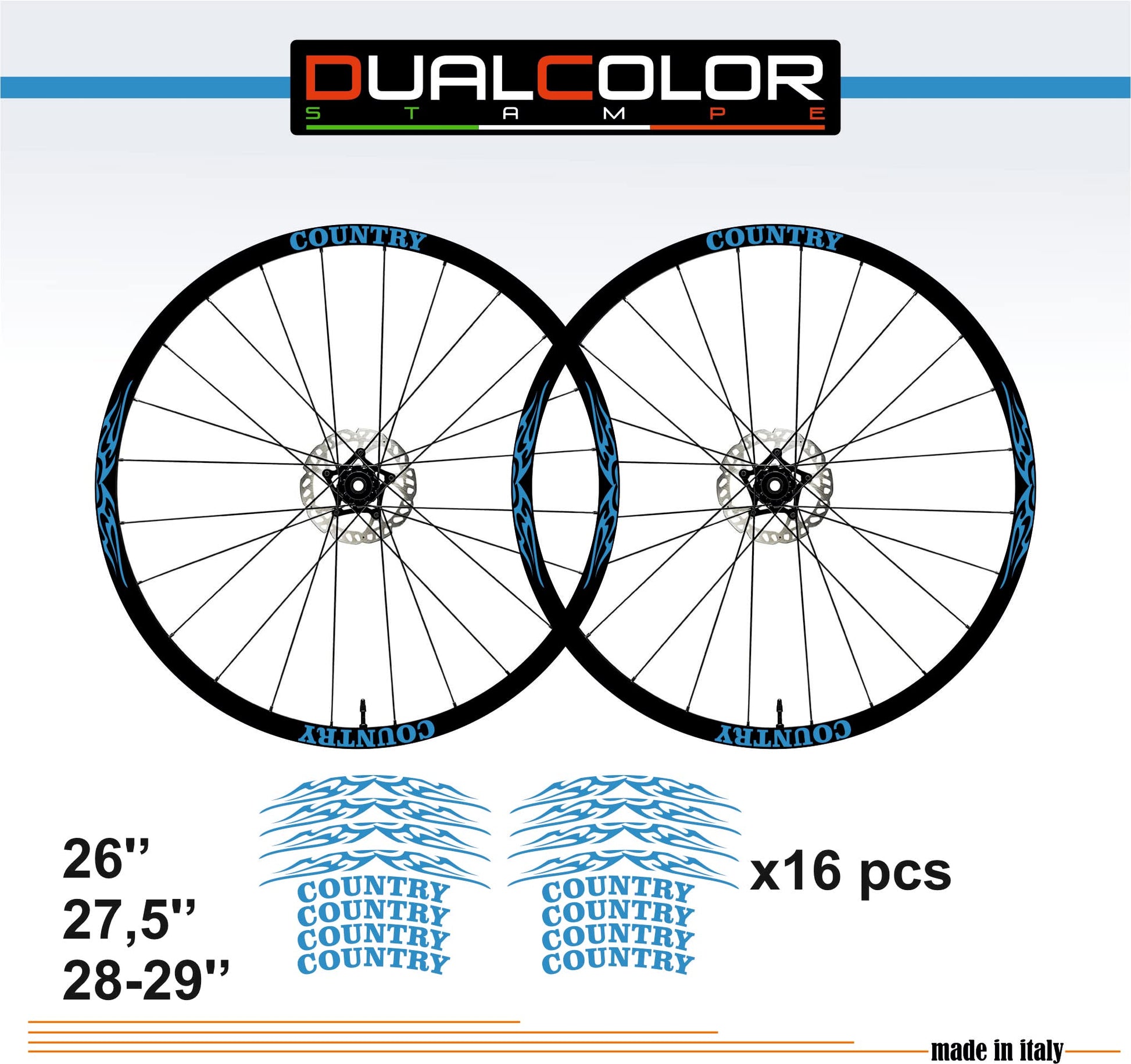 DualColorStampe Adesivi Cerchi Bici 26'' - 27,5'' - 28-29'' Pollici Ruota Bici MTB Bike Stickers Cerchi MTB B0056 a €10.00 solo da DualColorStampe