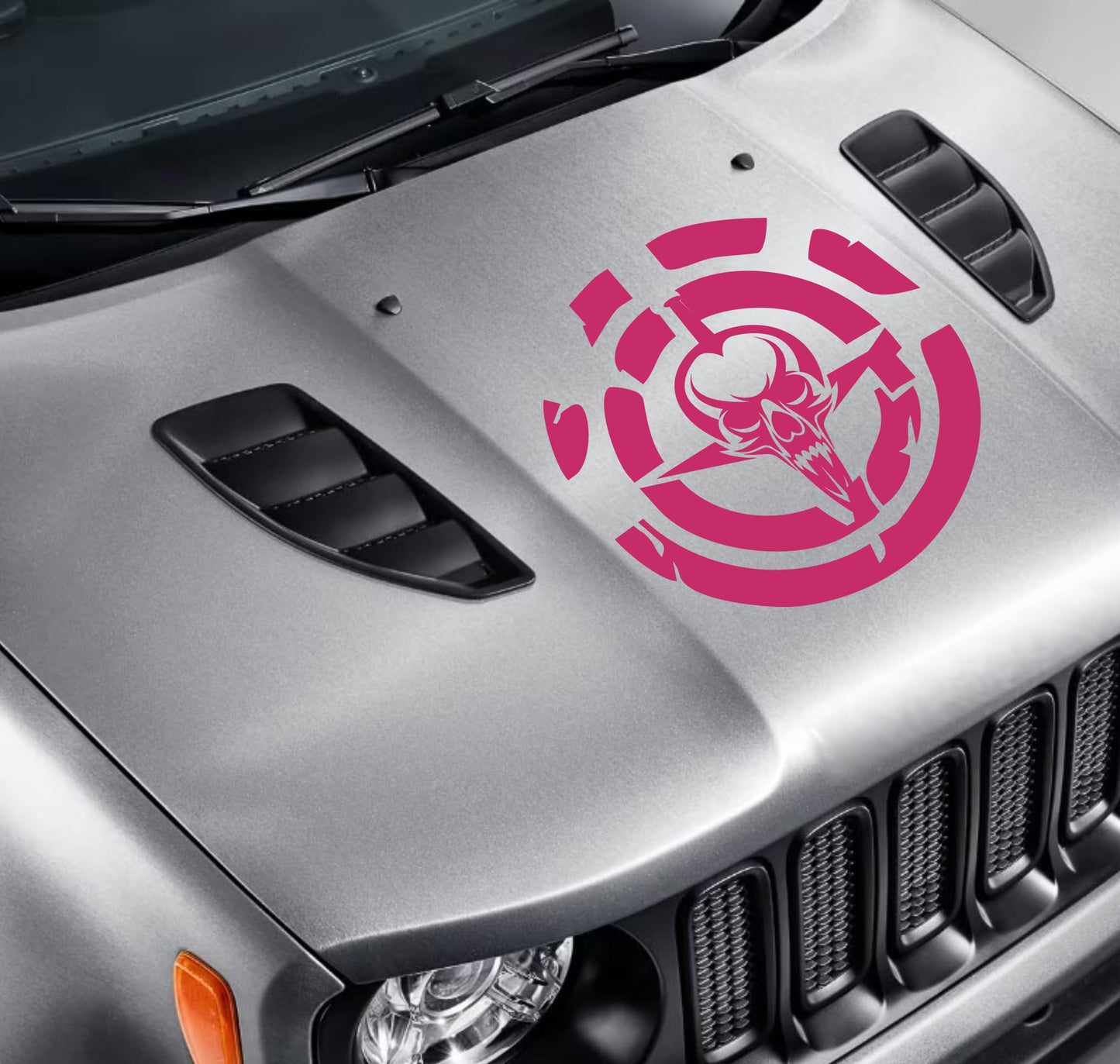 DualColorStampe Adesivo compatibile con Jeep Renegade Cofano - Fuoristrada 4X4 Fiancate Portiera anteriore Offroad Adesivi Stickers AUTO Decal Teschio spada 0344 a €35.99 solo da DualColorStampe