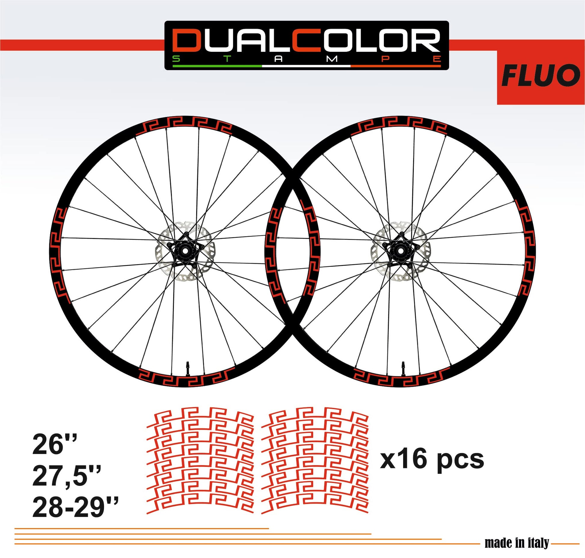 DualColorStampe Adesivi Cerchi Bici 26'' - 27,5'' - 28-29'' Pollici Ruota Bici MTB Bike Stickers Cerchi MTB accessori MTB greco unico B0046 a €10.00 solo da DualColorStampe