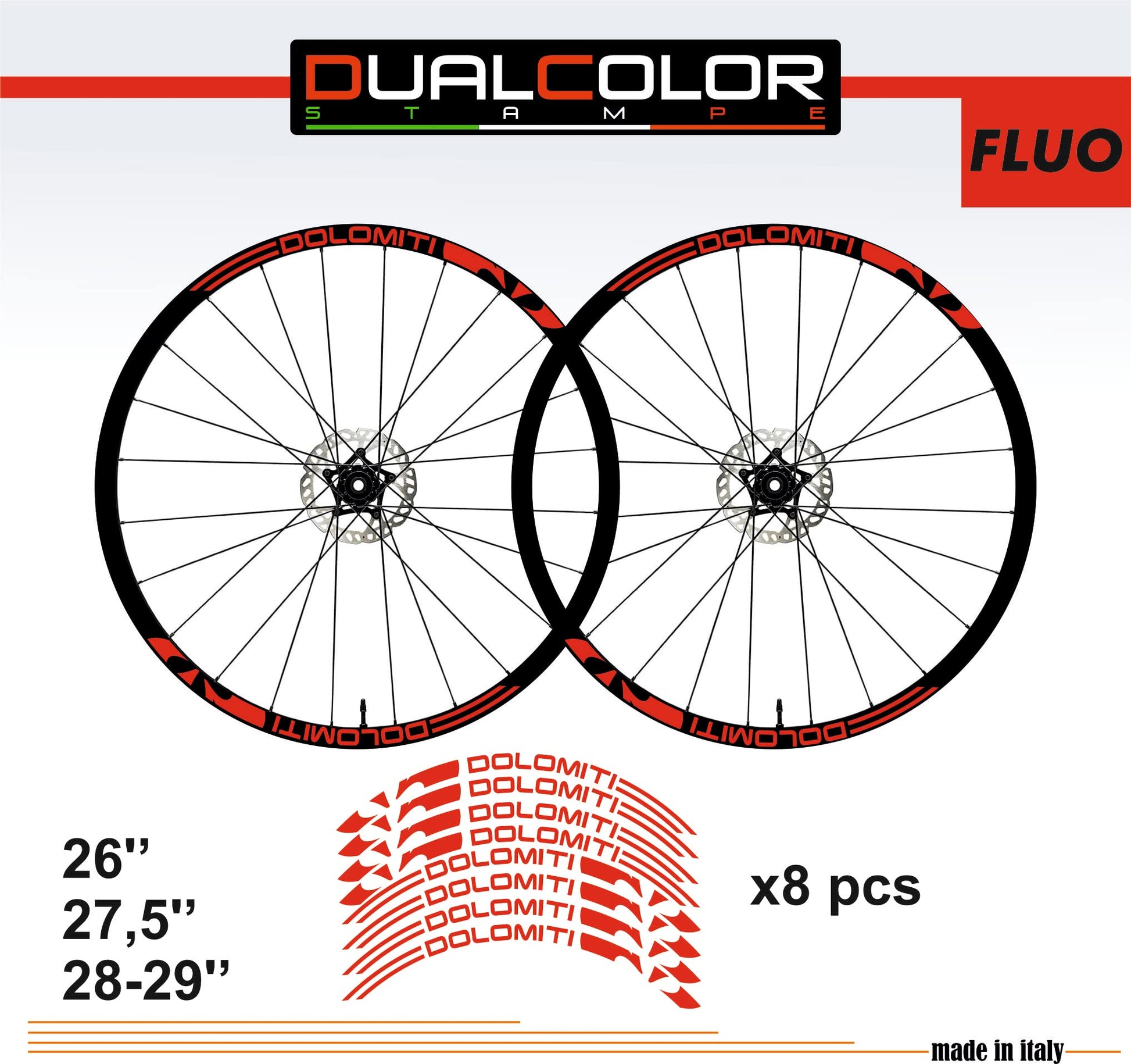 DualColorStampe Adesivi Cerchi Bici 26'' - 27,5'' - 28-29'' Pollici Ruota Bici MTB Bike Stickers Cerchi MTB B0059 a €10.00 solo da DualColorStampe