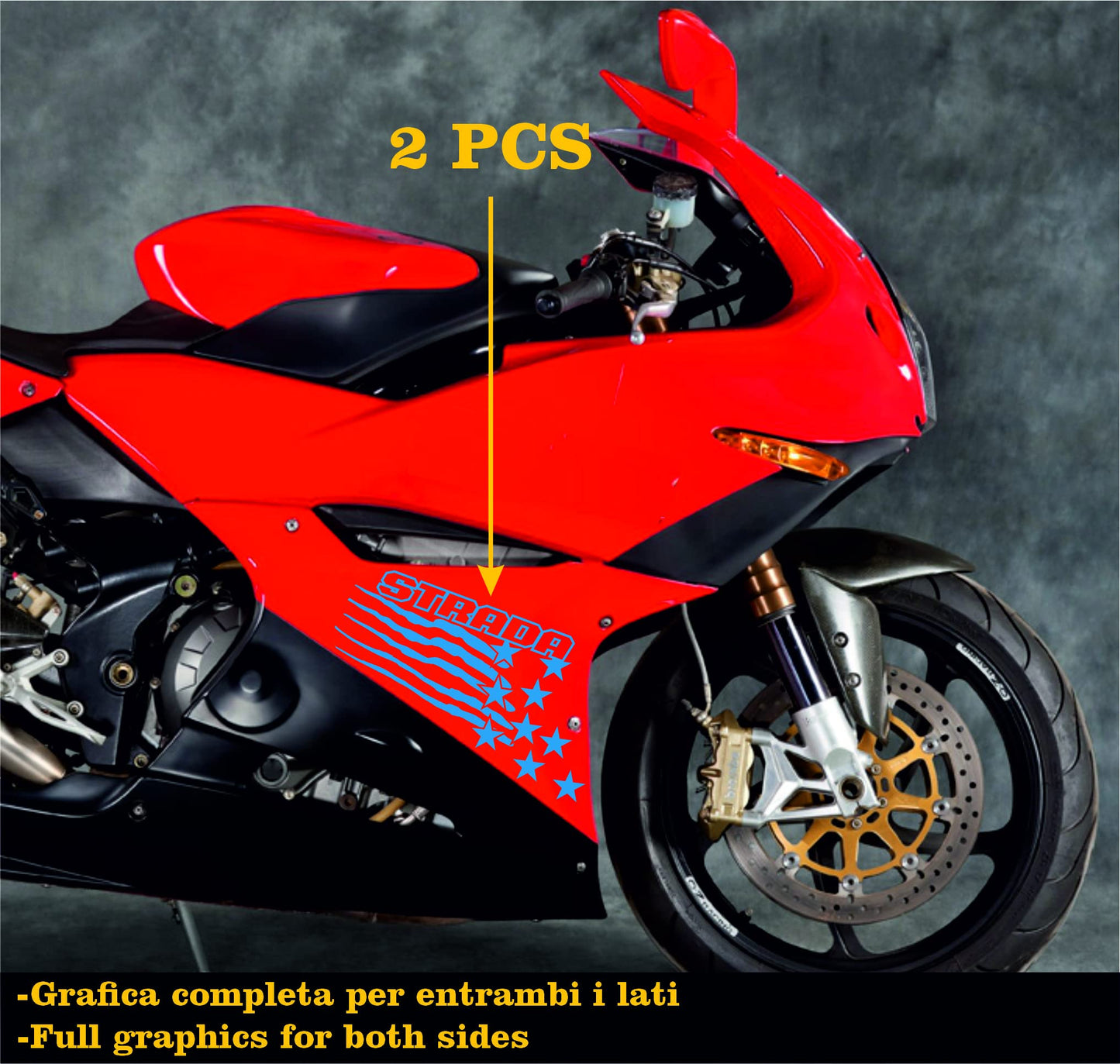 DualColorStampe Adesivi Compatibili con Benelli RS 900 (2004-2006) DX-SX Carena moto decal stickers Stelle Design M0170 a €39.99 solo da DualColorStampe