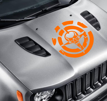 DualColorStampe Adesivo compatibile con Jeep Renegade Cofano - Fuoristrada 4X4 Fiancate Portiera anteriore Offroad Adesivi Stickers AUTO Decal Teschio spada 0344 a €35.99 solo da DualColorStampe