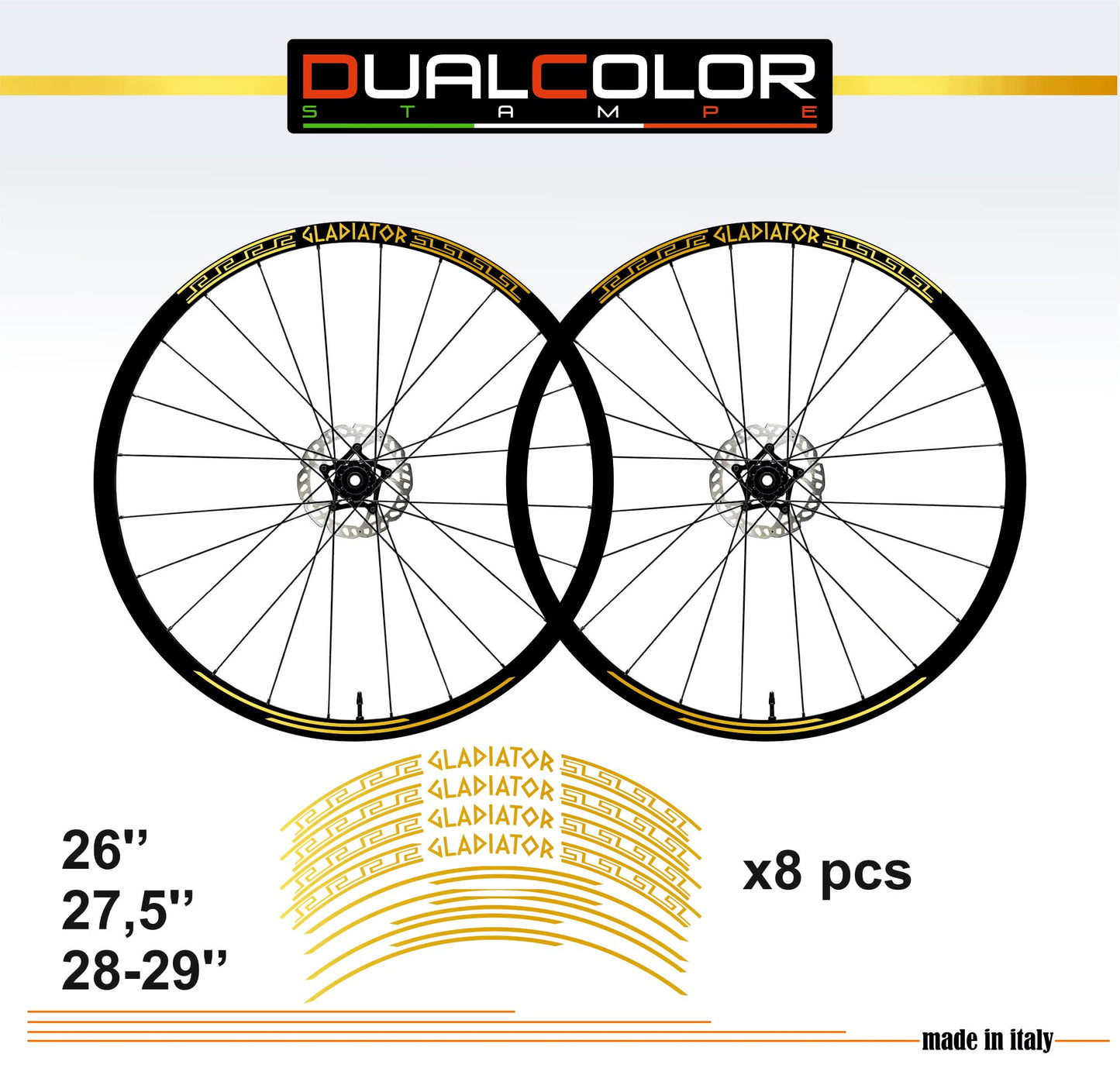 DualColorStampe Adesivi Cerchi Bici 26'' - 27,5'' - 28-29'' Pollici Ruota Bici MTB Bike Stickers Cerchi MTB B0054 a €10.00 solo da DualColorStampe