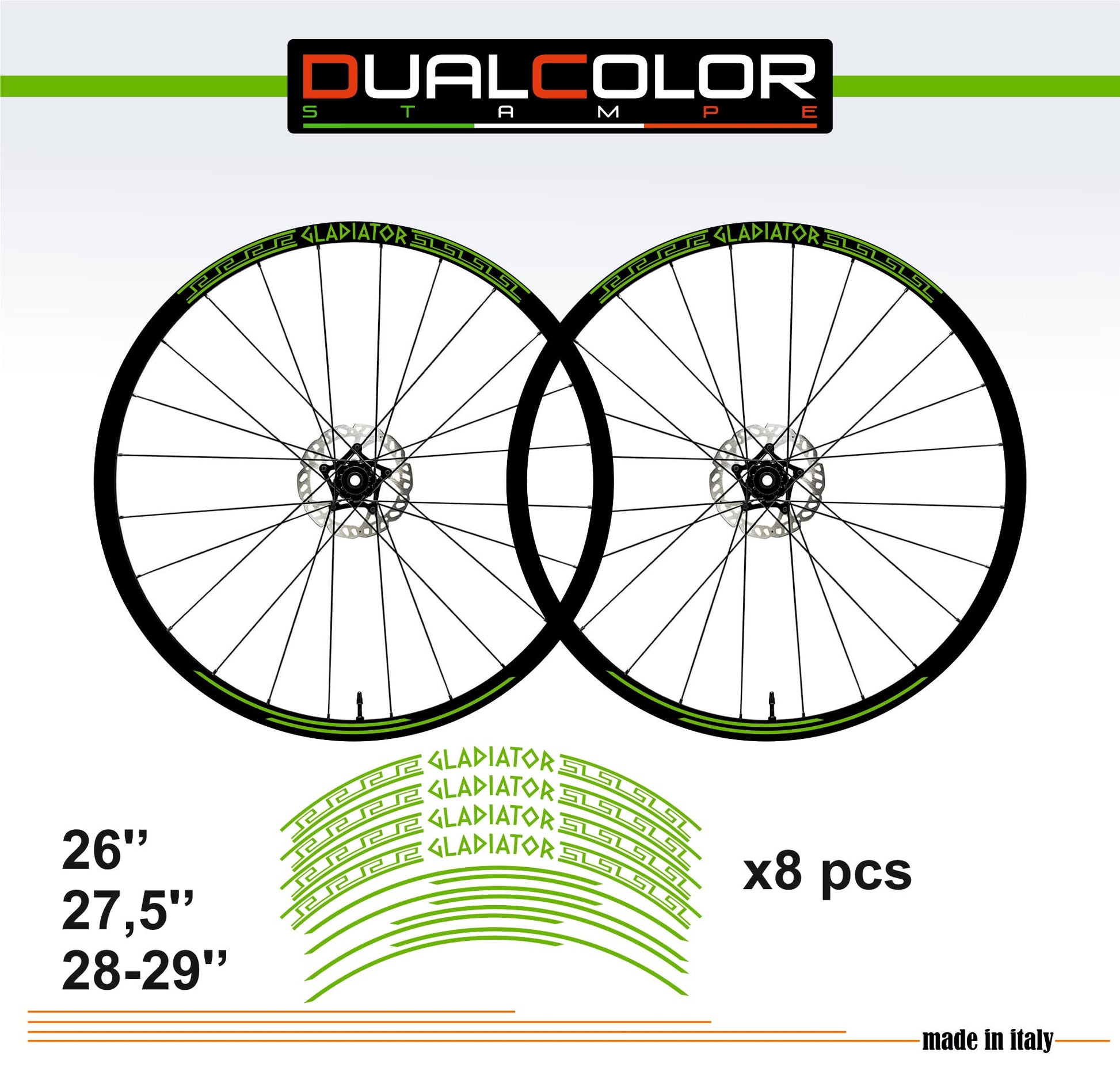 DualColorStampe Adesivi Cerchi Bici 26'' - 27,5'' - 28-29'' Pollici Ruota Bici MTB Bike Stickers Cerchi MTB B0054 a €10.00 solo da DualColorStampe