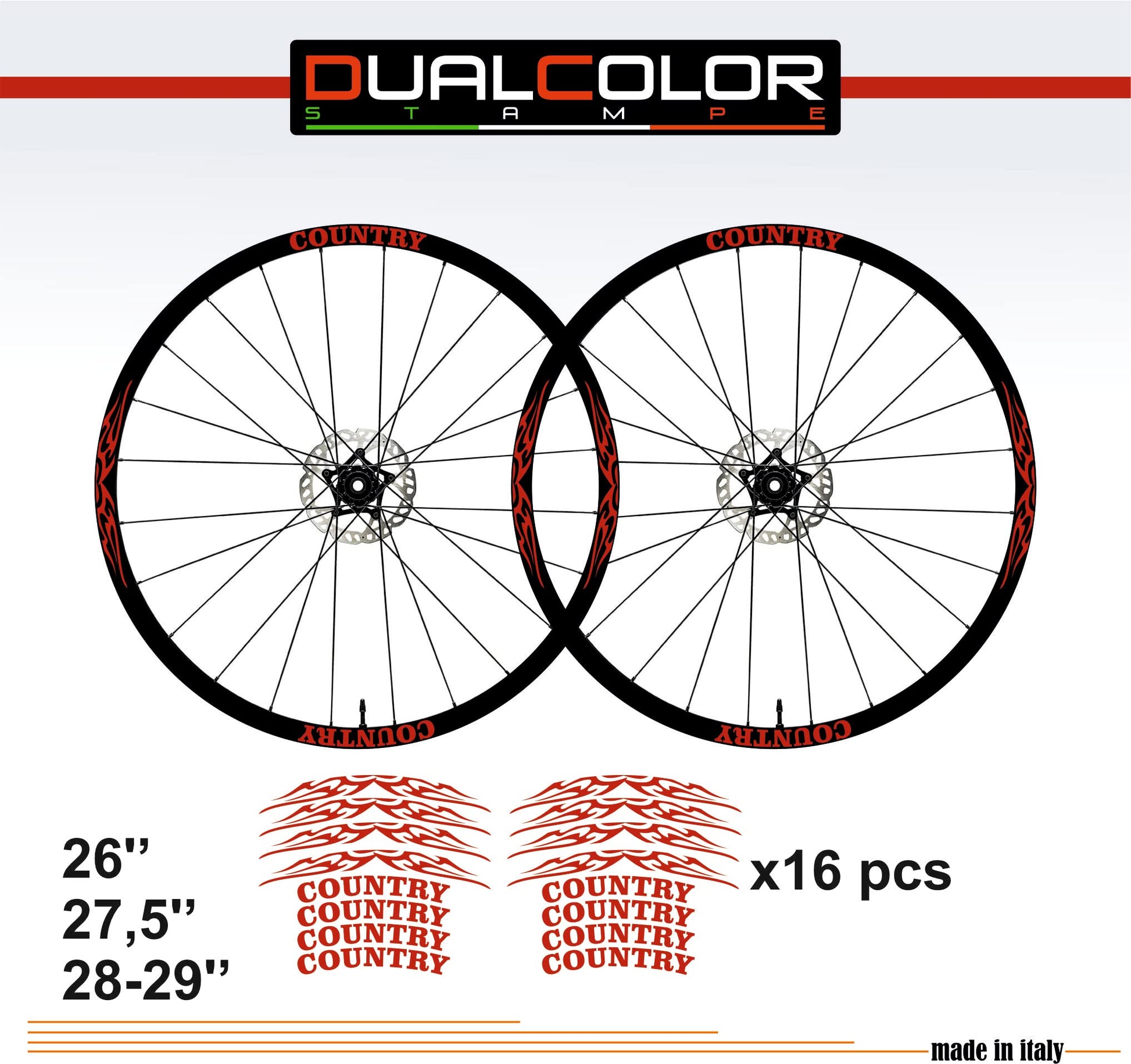 DualColorStampe Adesivi Cerchi Bici 26'' - 27,5'' - 28-29'' Pollici Ruota Bici MTB Bike Stickers Cerchi MTB B0056 a €10.00 solo da DualColorStampe