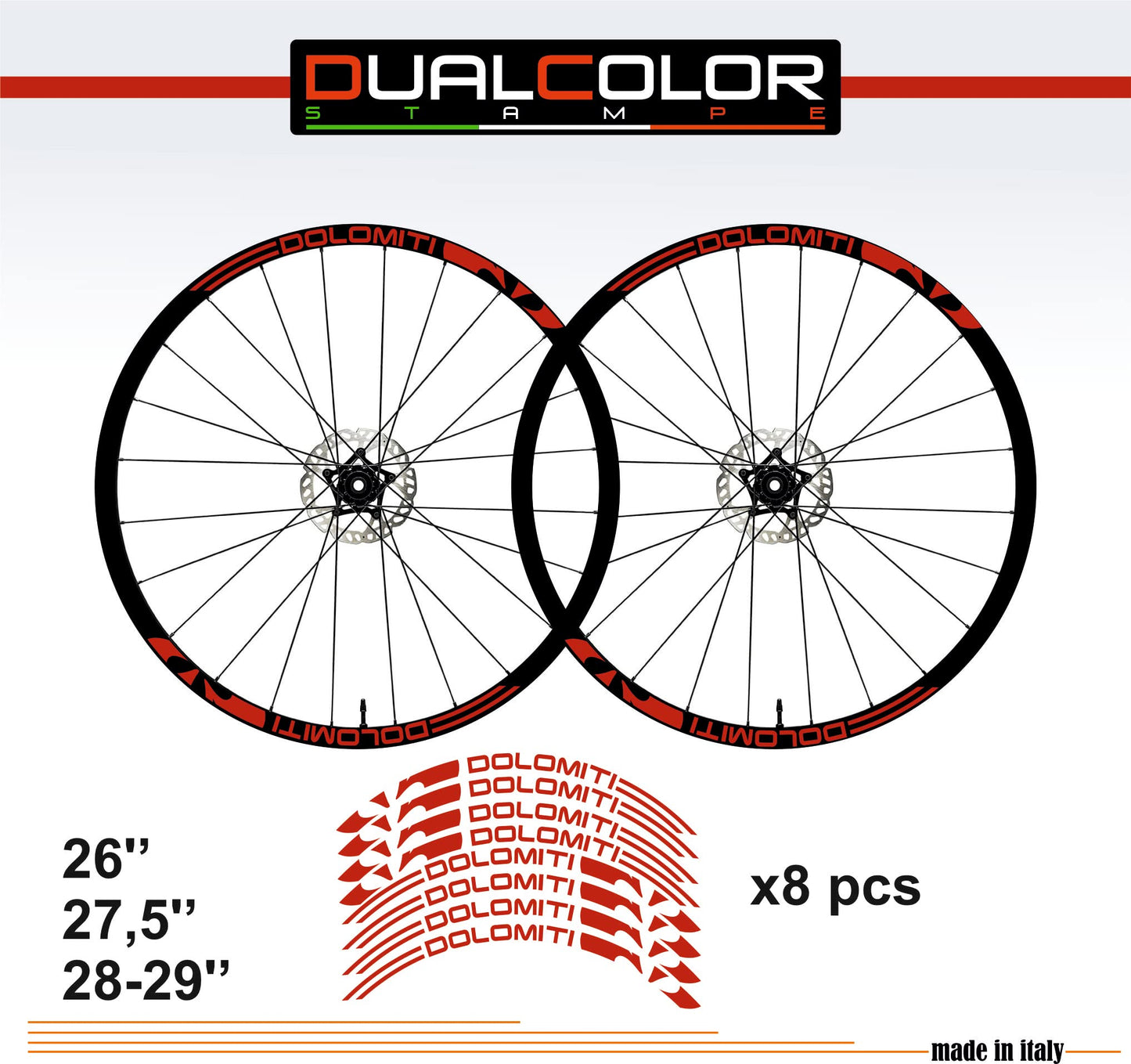 DualColorStampe Adesivi Cerchi Bici 26'' - 27,5'' - 28-29'' Pollici Ruota Bici MTB Bike Stickers Cerchi MTB B0059 a €10.00 solo da DualColorStampe