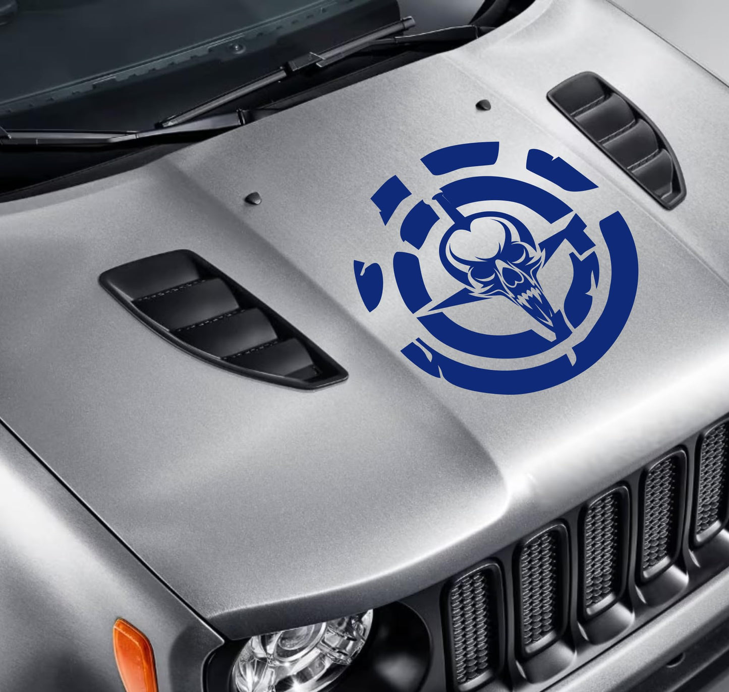 DualColorStampe Adesivo compatibile con Jeep Renegade Cofano - Fuoristrada 4X4 Fiancate Portiera anteriore Offroad Adesivi Stickers AUTO Decal Teschio spada 0344 a €35.99 solo da DualColorStampe