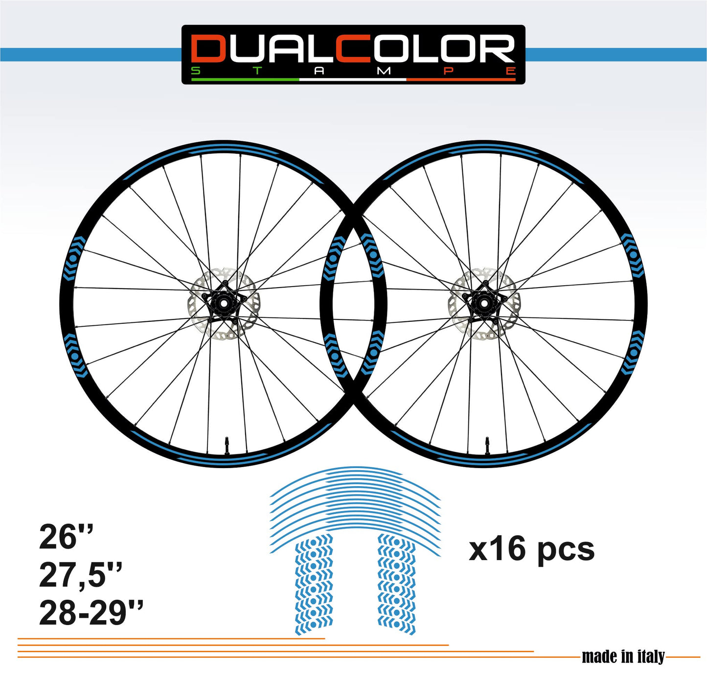 DualColorStampe Adesivi Cerchi Bici 26'' - 27,5'' - 28-29'' Pollici Ruota Bici MTB Bike Stickers Cerchi MTB frecce B0052 a €10.00 solo da DualColorStampe