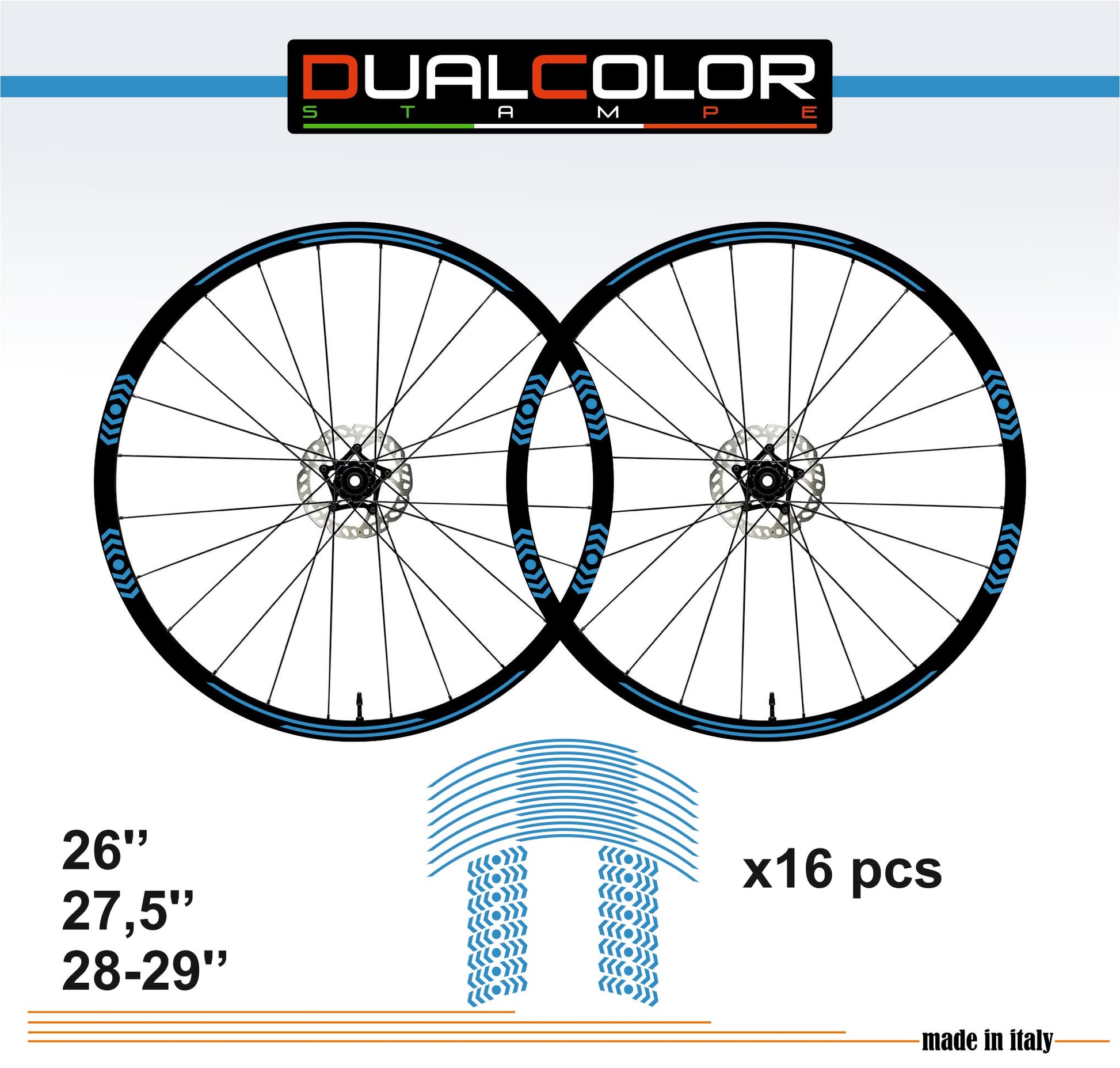 DualColorStampe Adesivi Cerchi Bici 26'' - 27,5'' - 28-29'' Pollici Ruota Bici MTB Bike Stickers Cerchi MTB frecce B0052 a €10.00 solo da DualColorStampe