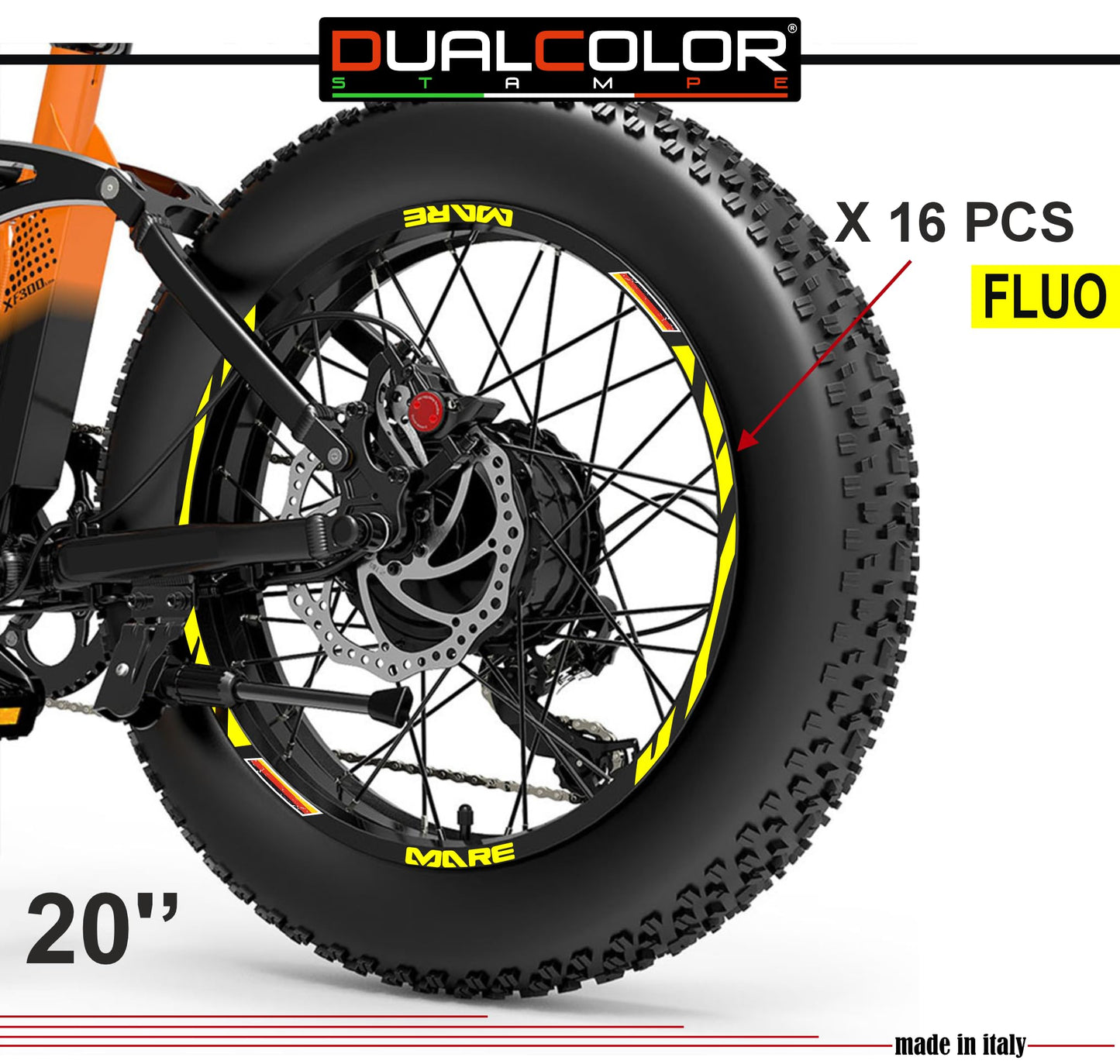 DualColorStampe Adesivi Cerchi Bici FAT BIKE 20'' Pollici Ruota Bici accessori Fat bike MTB Stickers Cerchi BANDIERA GERMANIA TEDESCA - B0138 a €10.00 solo da DualColorStampe