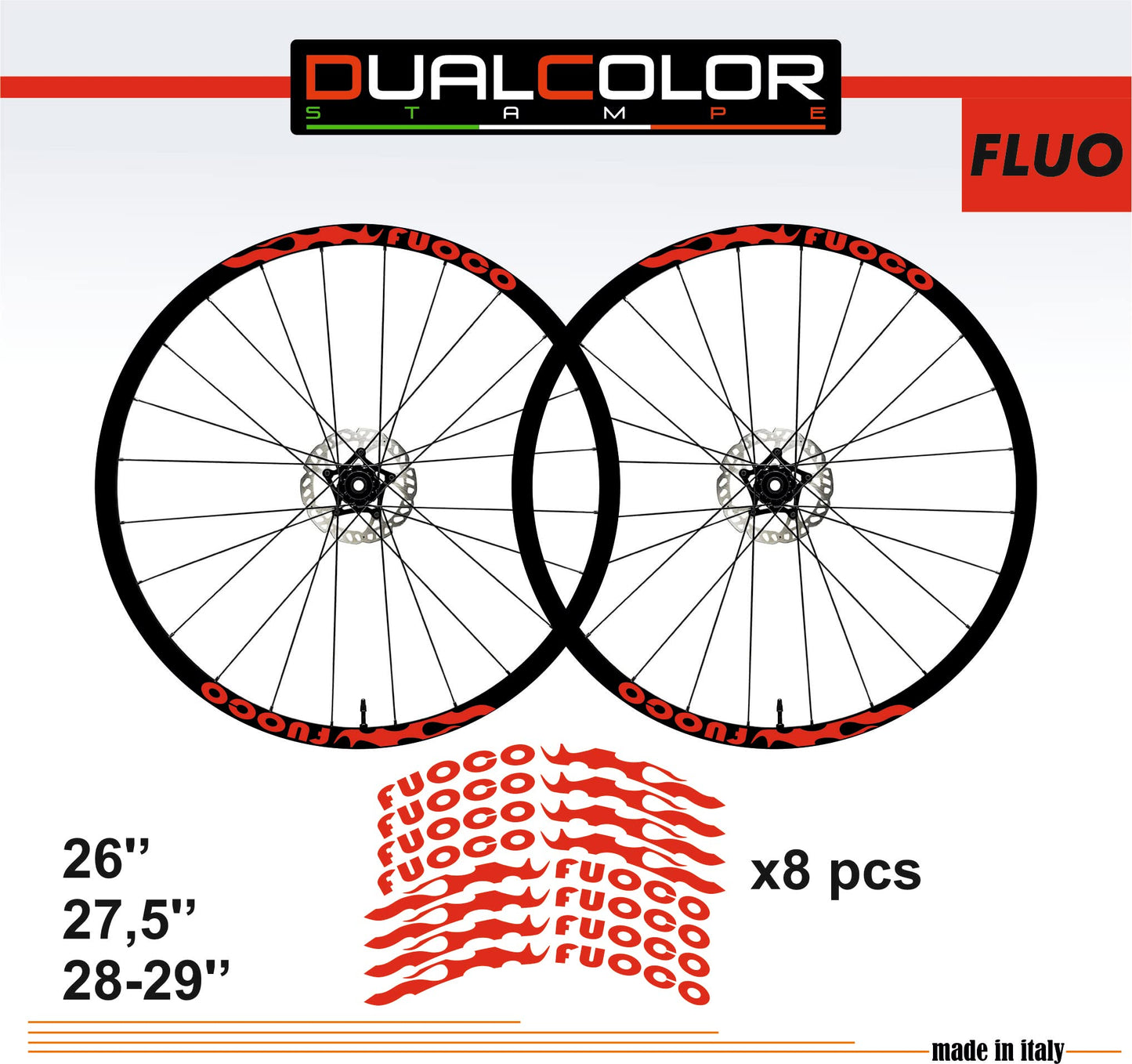 DualColorStampe Adesivi Cerchi Bici 26'' - 27,5'' - 28-29'' Pollici Ruota Bici MTB Bike Stickers Cerchi MTB B0057 a €10.00 solo da DualColorStampe