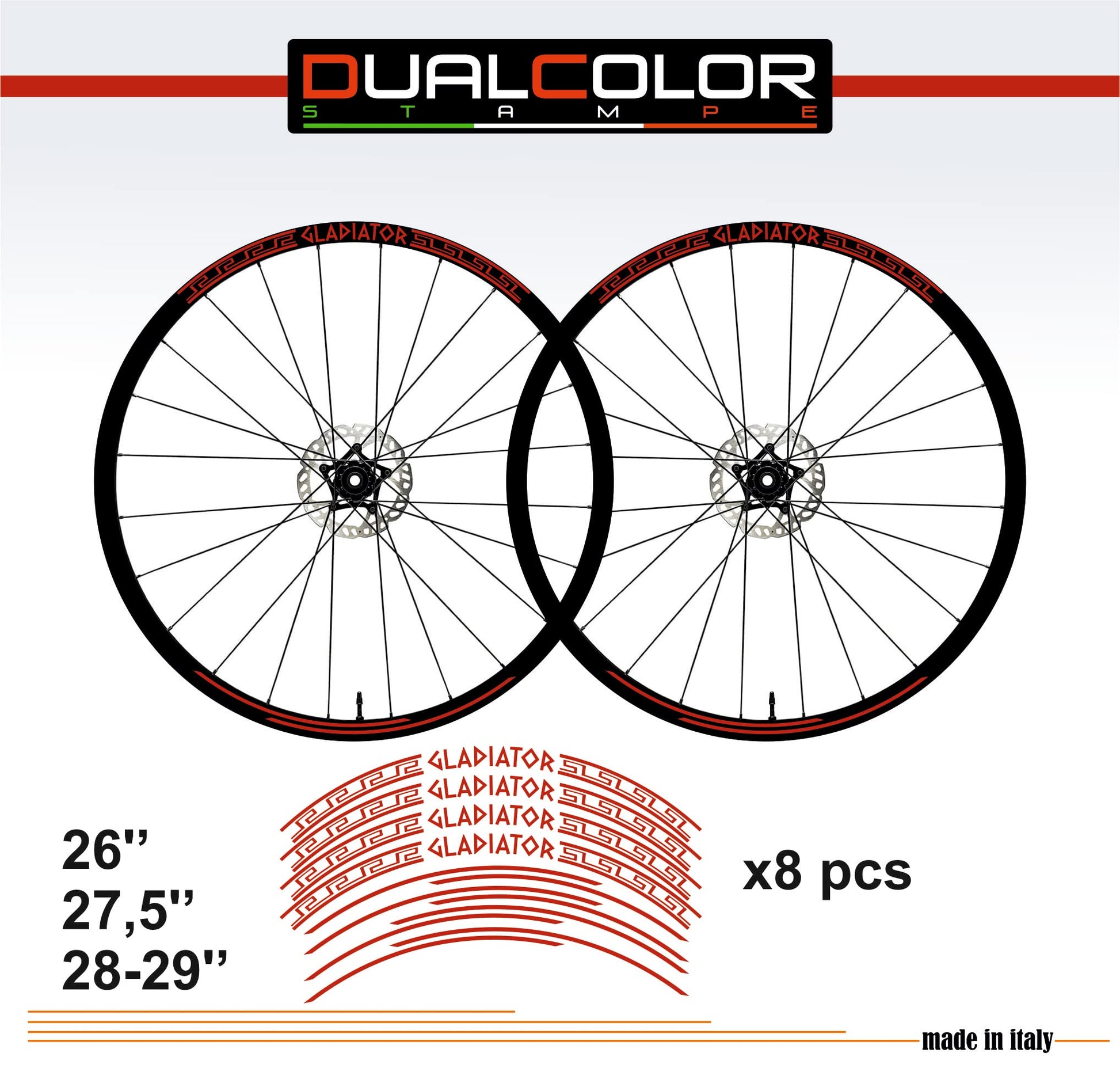 DualColorStampe Adesivi Cerchi Bici 26'' - 27,5'' - 28-29'' Pollici Ruota Bici MTB Bike Stickers Cerchi MTB B0054 a €10.00 solo da DualColorStampe