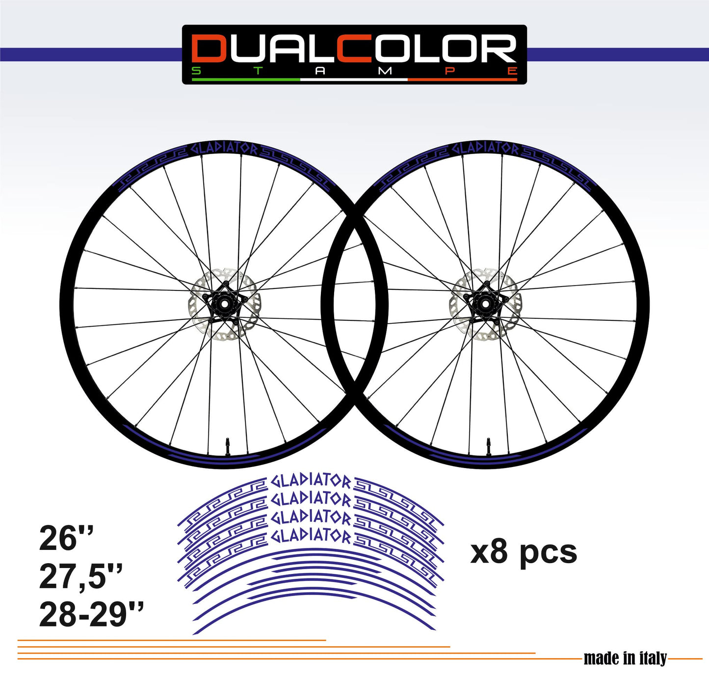 DualColorStampe Adesivi Cerchi Bici 26'' - 27,5'' - 28-29'' Pollici Ruota Bici MTB Bike Stickers Cerchi MTB B0054 a €10.00 solo da DualColorStampe