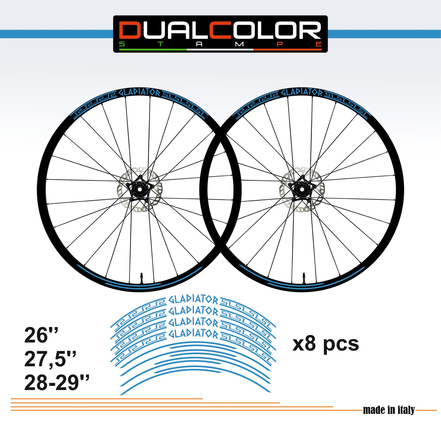 DualColorStampe Adesivi Cerchi Bici 26'' - 27,5'' - 28-29'' Pollici Ruota Bici MTB Bike Stickers Cerchi MTB B0054 a €10.00 solo da DualColorStampe