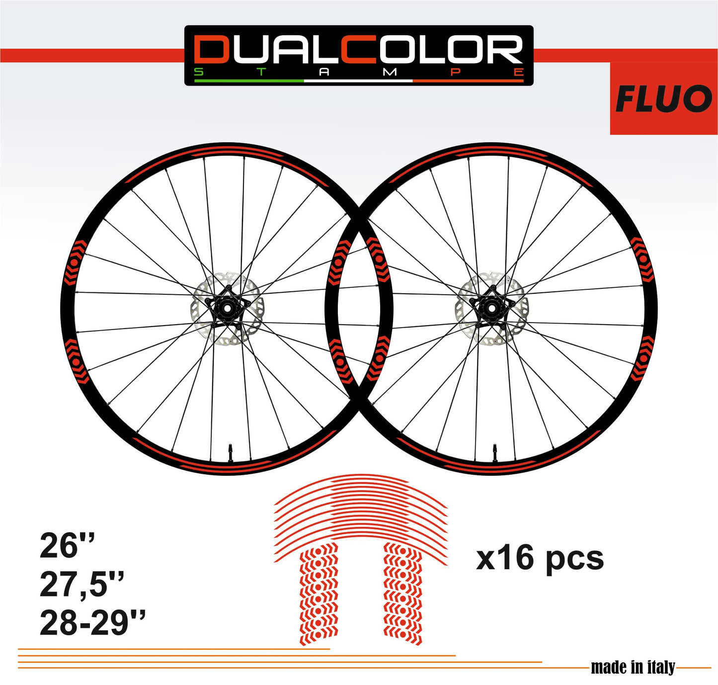 DualColorStampe Adesivi Cerchi Bici 26'' - 27,5'' - 28-29'' Pollici Ruota Bici MTB Bike Stickers Cerchi MTB frecce B0052 a €10.00 solo da DualColorStampe