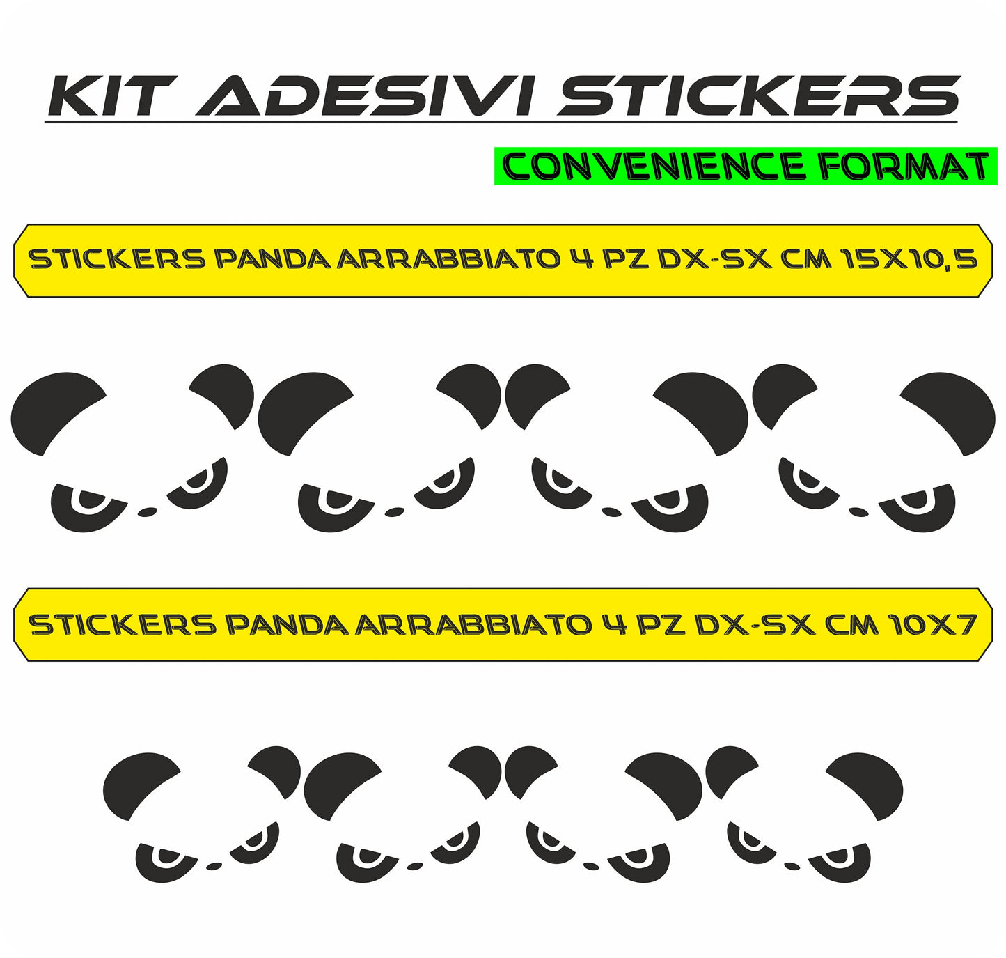 Adesivi Panda arrabbiato per auto moto specchietti retrovisori auto moto stickers decalcomanie- vinile colore a scelta COD.0050 a €9.99 solo da DualColorStampe