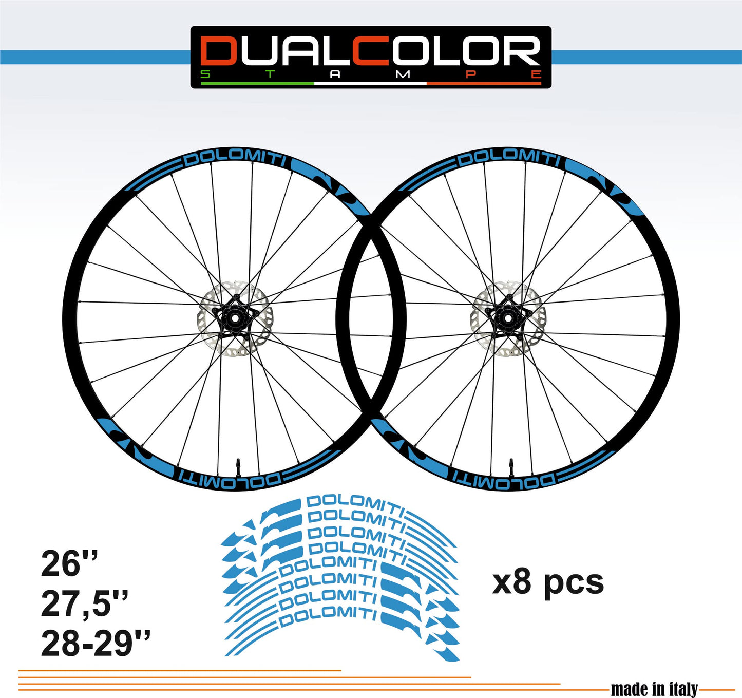 DualColorStampe Adesivi Cerchi Bici 26'' - 27,5'' - 28-29'' Pollici Ruota Bici MTB Bike Stickers Cerchi MTB B0059 a €10.00 solo da DualColorStampe