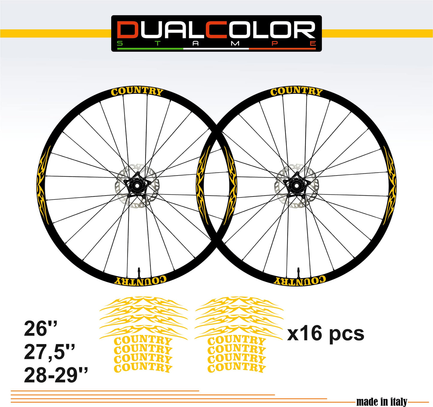 DualColorStampe Adesivi Cerchi Bici 26'' - 27,5'' - 28-29'' Pollici Ruota Bici MTB Bike Stickers Cerchi MTB B0056 a €10.00 solo da DualColorStampe